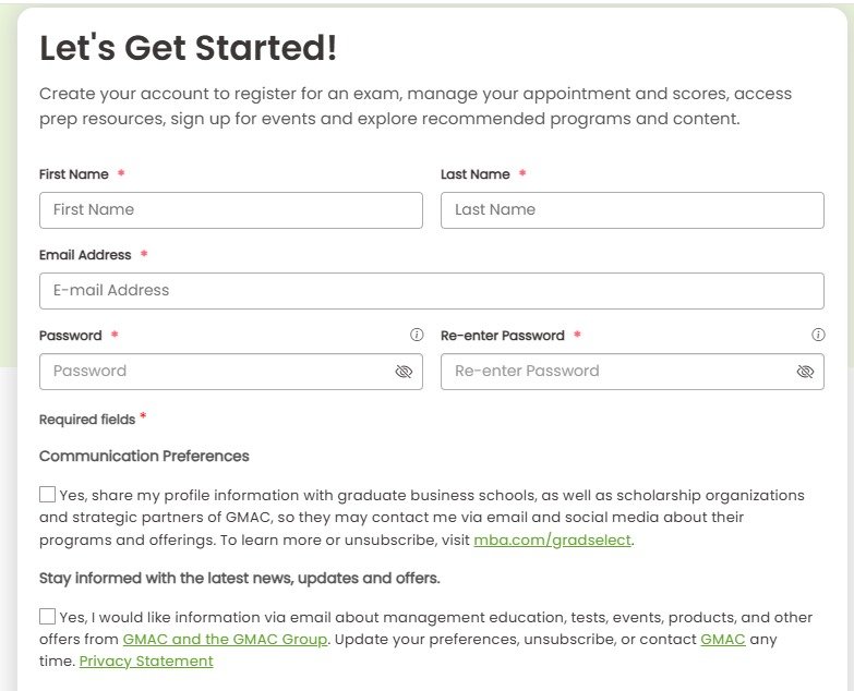 NMAT Registration Form 2026