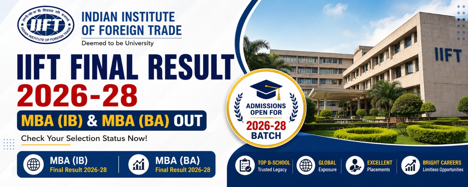 IIFT Final Result 2026 MBA IB BA