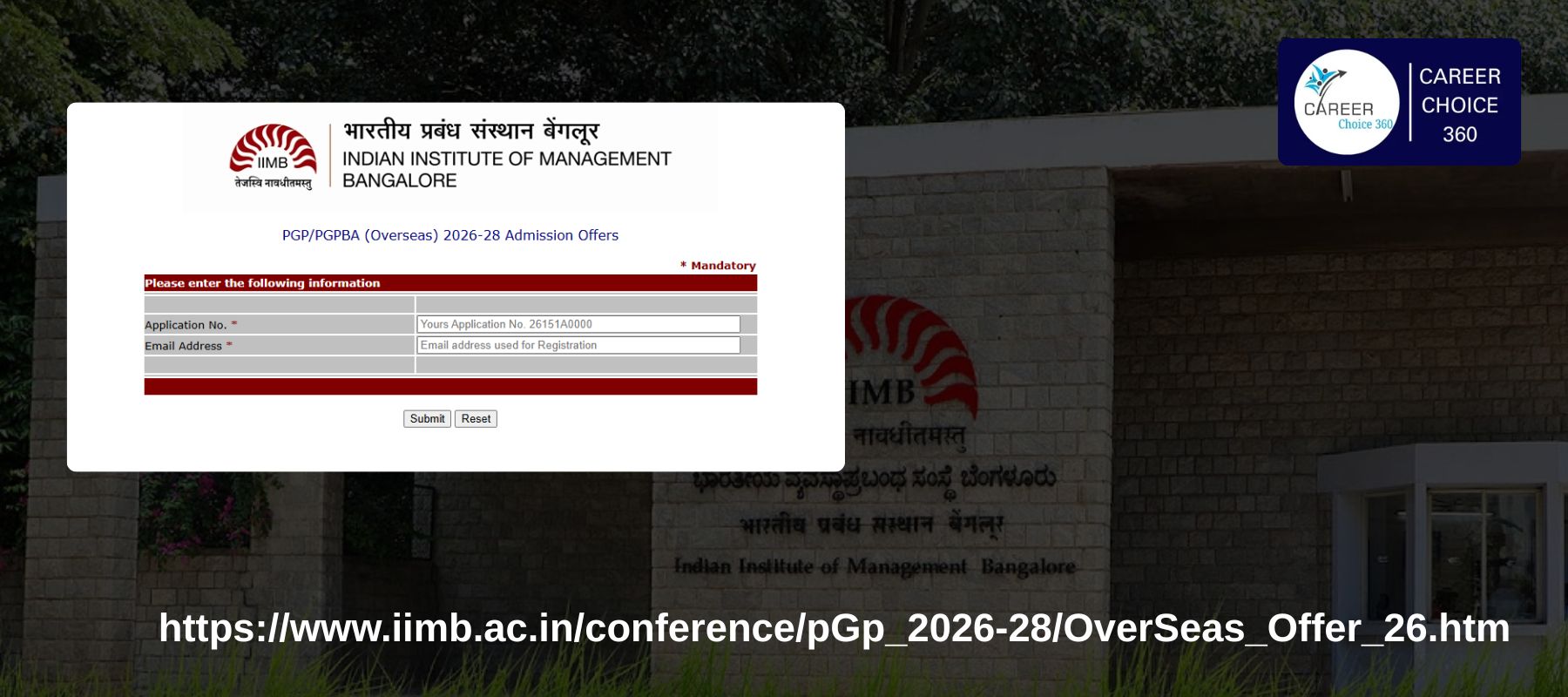 IIM Bangalore 2026 Admission result out